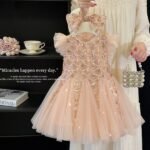 Luxury Princess Baby Girl Party Dress | Sequin Net Tutu Dress with Bow