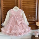 Luxury Baby Girl Princess Net Dress Set with Hat & Bow Bag | Autumn Party Dress | Kids Fashion Outfit - Image 3