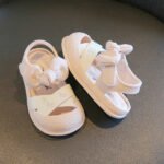 Cute Baby Girls Soft Sole Bow Sandals with Cherry Embroidery – Pink - Image 3